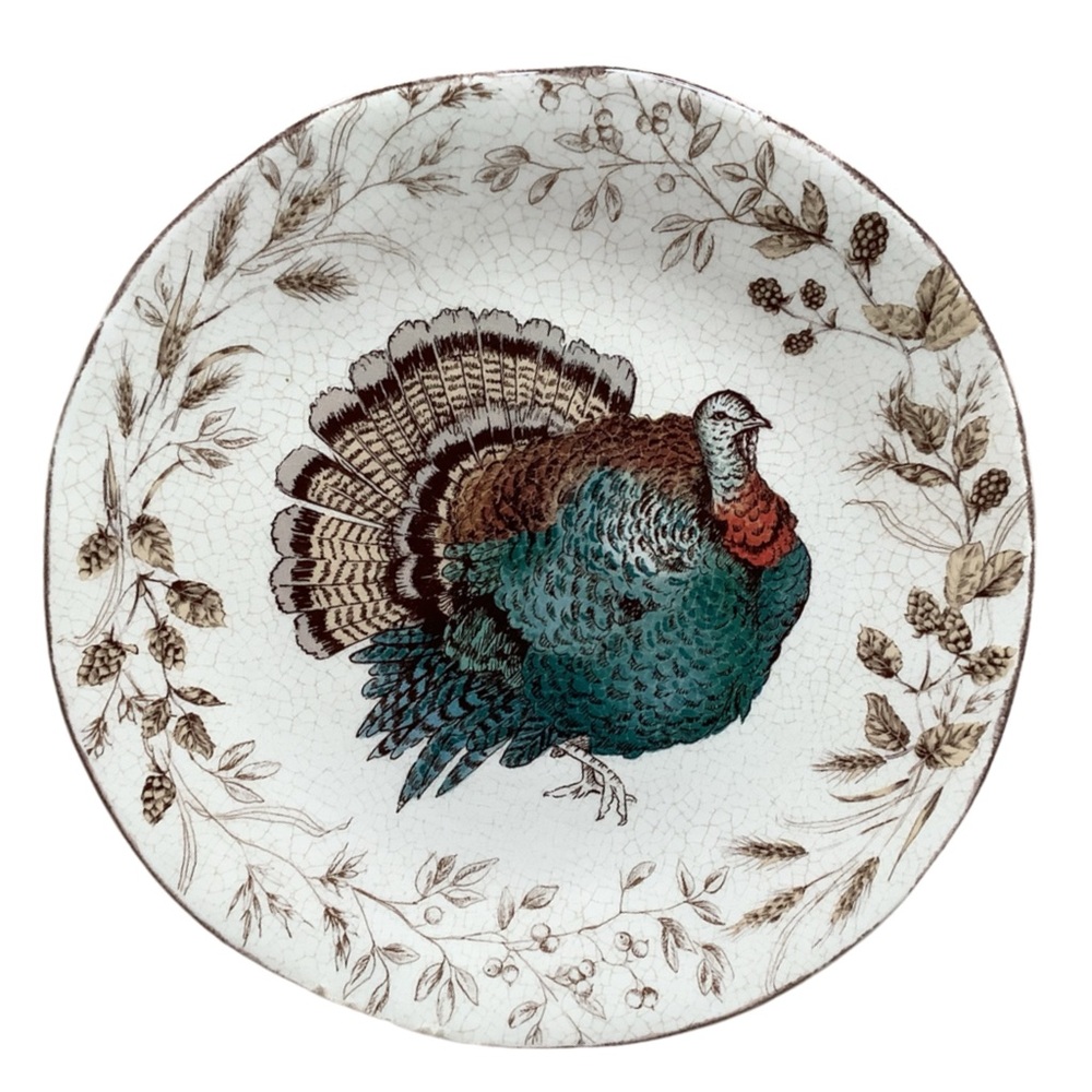 SOUTHERN LIVING Festive Fall Turkey Salad Dessert Plate - very rare